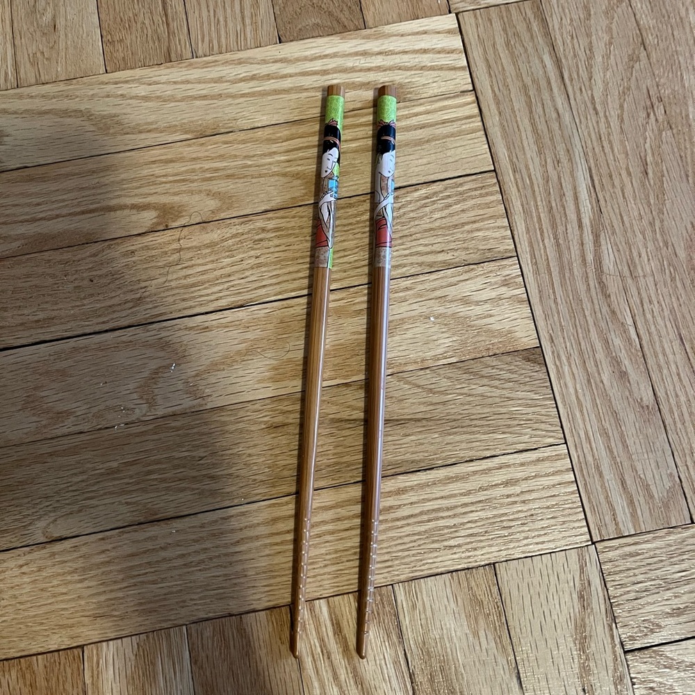 NWOT! Decorative Wooden Chopsticks with Colorful Design